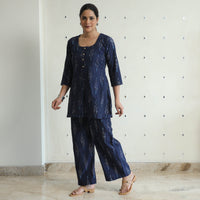 Blue - Pochampally Ikat Cotton Co-Ord Set 02