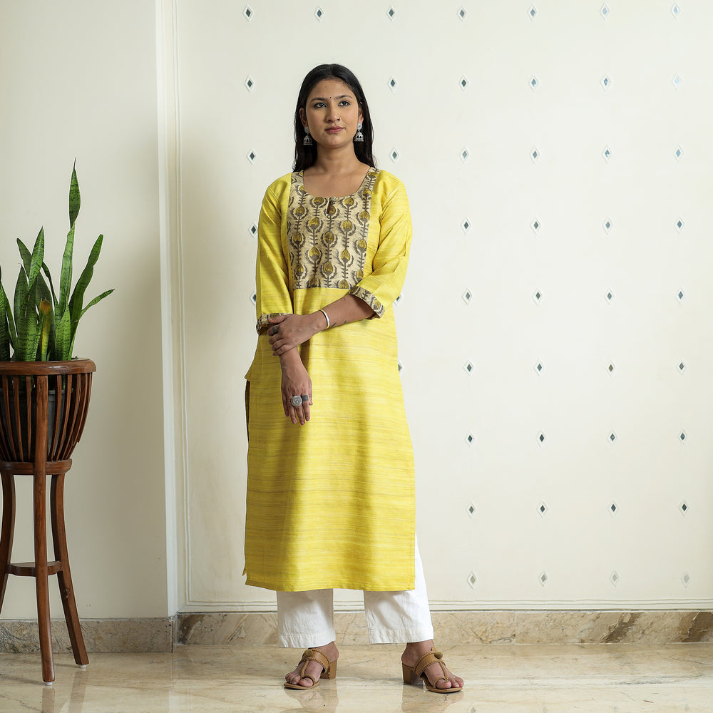 plain silk kurtia