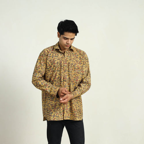 Pedana Block Print Cotton Men Kalamkari Shirt 09