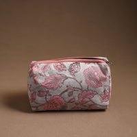 Grey - Handmade Cotton Toiletry Pouch 05