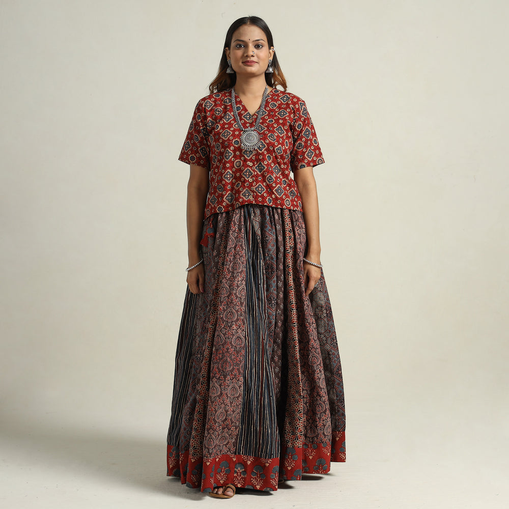 Ajrakh Patchwork Skirt 