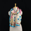 Ranihati Chanderi Silk Hand Embroidered Stole with Pom Pom 287