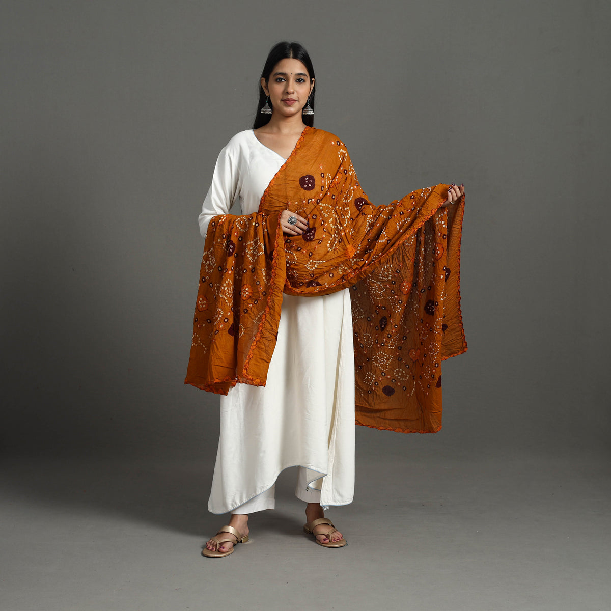 Kutch Tie-Dye Cotton Bandhani Dupatta 10