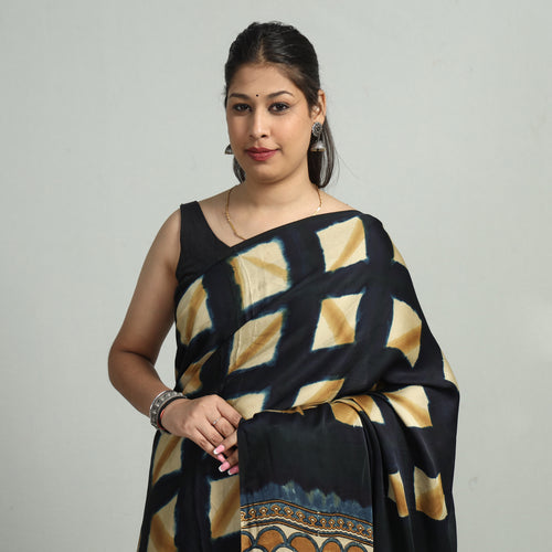 Ajrakh Modal Silk Saree