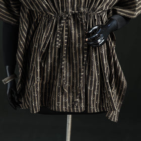 Brown - Akola Hand Block Print Natural Dyed Cotton Kaftan (Short) 42