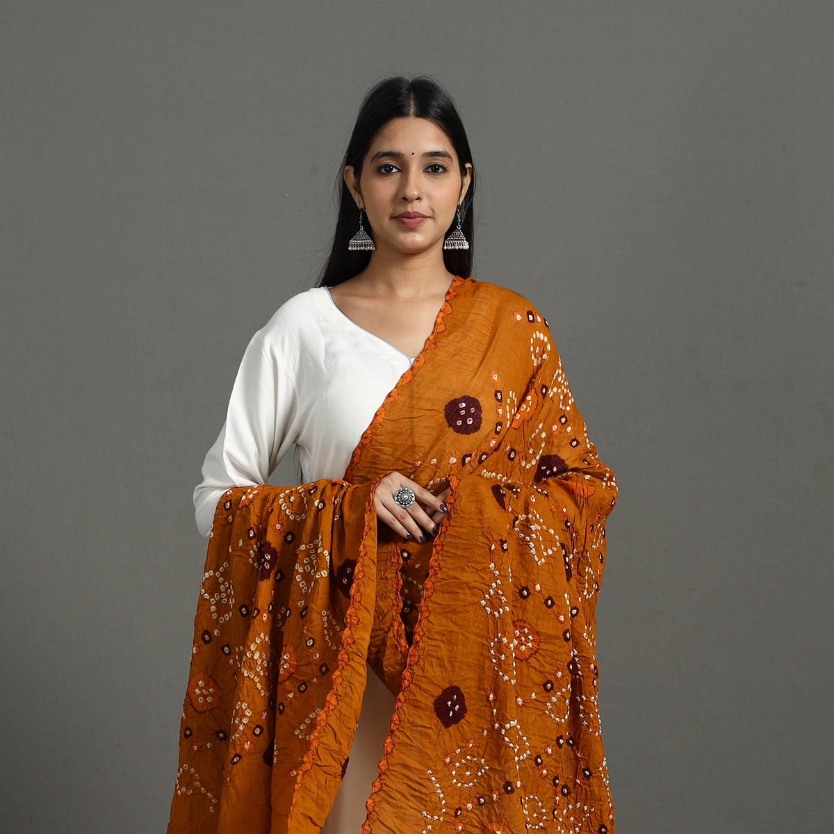 Kutch Tie-Dye Cotton Bandhani Dupatta 10