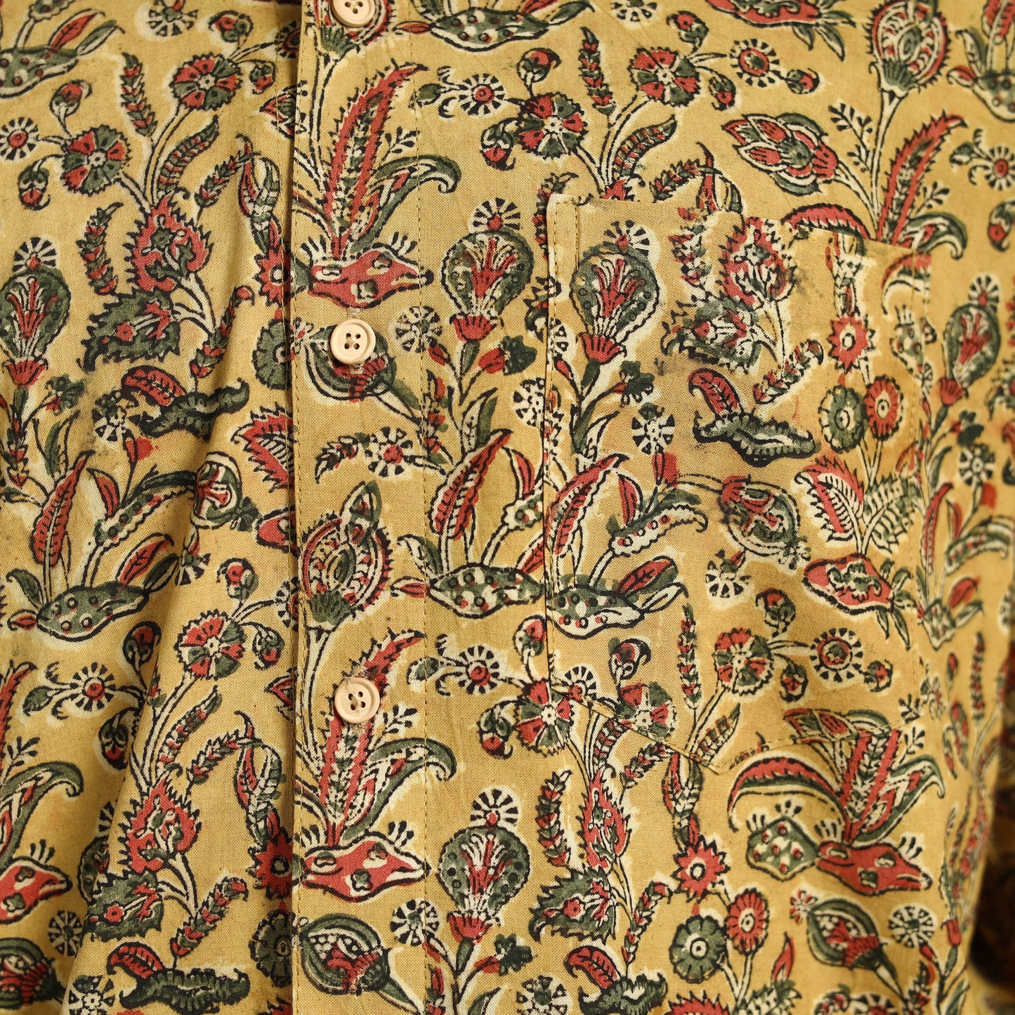 Pedana Block Print Cotton Men Kalamkari Shirt 09