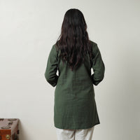 Zeenat Dark Green Flex Cotton Short Plain Kurta