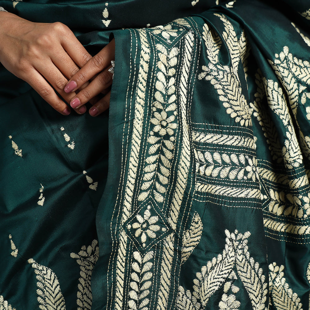 Kantha embroidery Saree