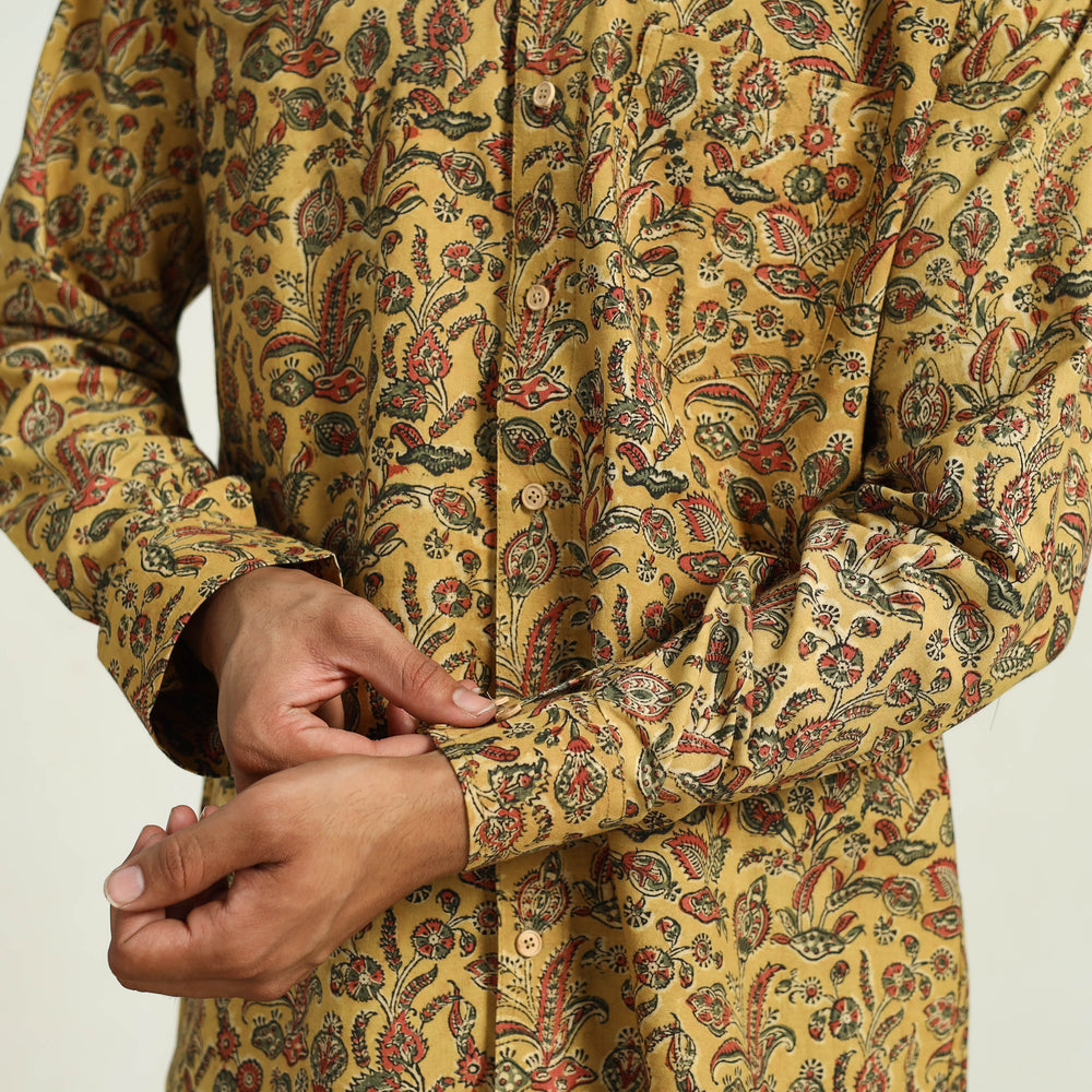 Pedana Block Print Cotton Men Kalamkari Shirt 09