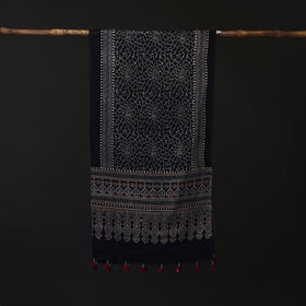 Ajrakh Hand Block Print Natural Dyed Mashru Silk Stole 18