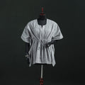 Grey - Gray - Akola Hand Block Print Natural Dyed Cotton Kaftan (Short) 43