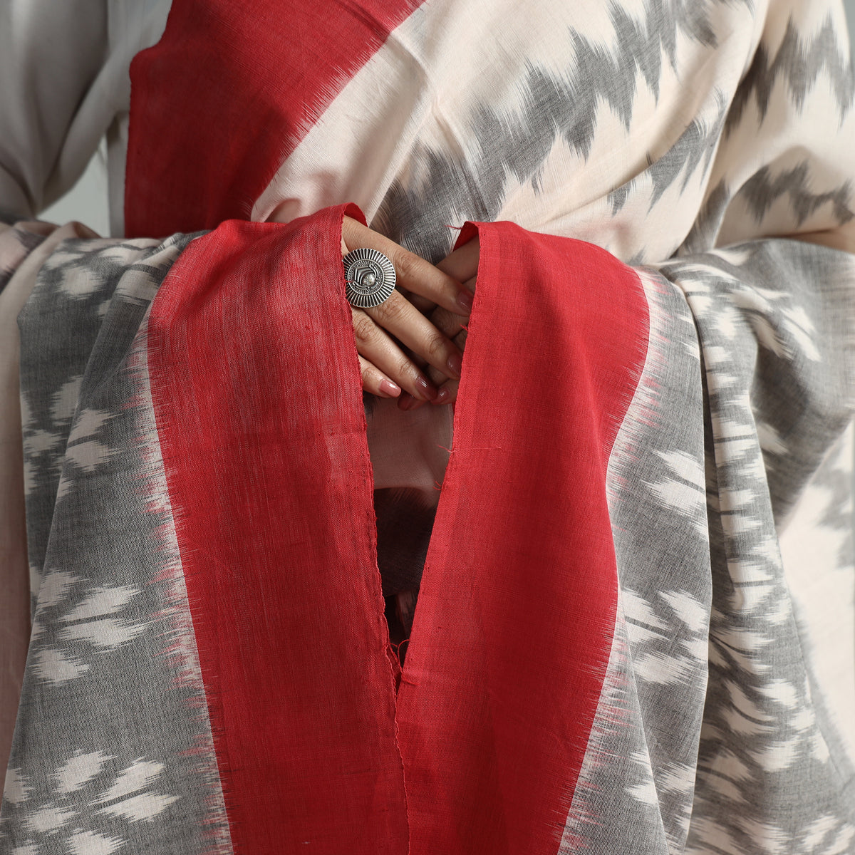 Multicolor - Pochampally Ikat Handloom Cotton Dupatta with Tassels 21
