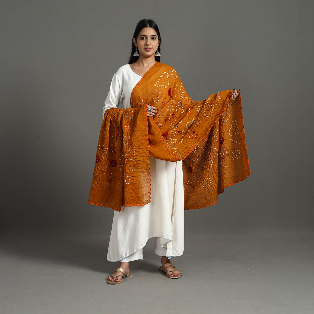 Kutch Tie-Dye Cotton Bandhani Dupatta 12