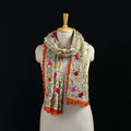 Ranihati Chanderi Silk Hand Embroidered Stole with Pom Pom 292