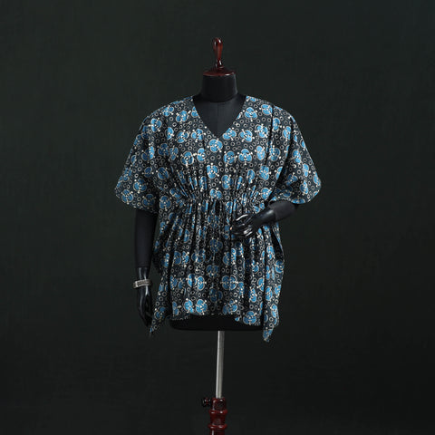 Pipad Hand Block Print Natural Dyed Cotton Kaftan (Short) 44
