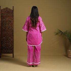  Pink Tie & Dye Cotton Shibori Co-Ord Set Online in India