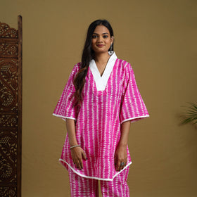  Pink Tie & Dye Cotton Shibori Co-Ord Set Online in India