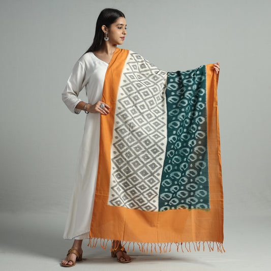 Multicolor - Pochampally Ikat Handloom Cotton Dupatta with Tassels 23