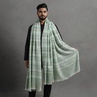 Green - Kumaun Handwoven Pure Merino Wool Shawl for Men 112