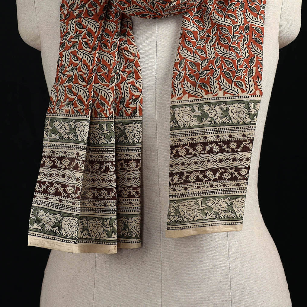 Pedana Block Print Natural Dyed Cotton Kalamkari Stole 10