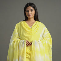 Yellow - Shibori Tie-Dye Cotton Dupatta with Tassels 78