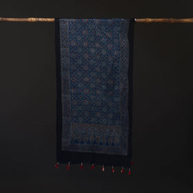 Ajrakh Hand Block Print Natural Dyed Mashru Silk Stole 26