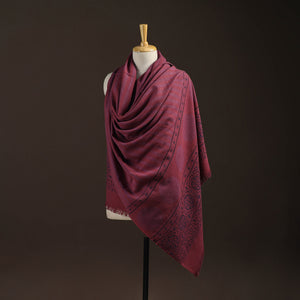 Merino Wool Natural Dyed Handwoven Hand Block Ajrakh Print Shawl 19