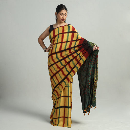 Ajrakh Modal Silk Saree