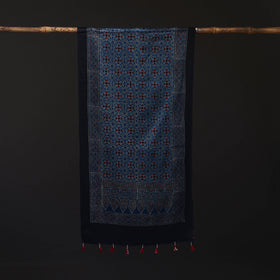 Ajrakh Hand Block Print Natural Dyed Mashru Silk Stole 27