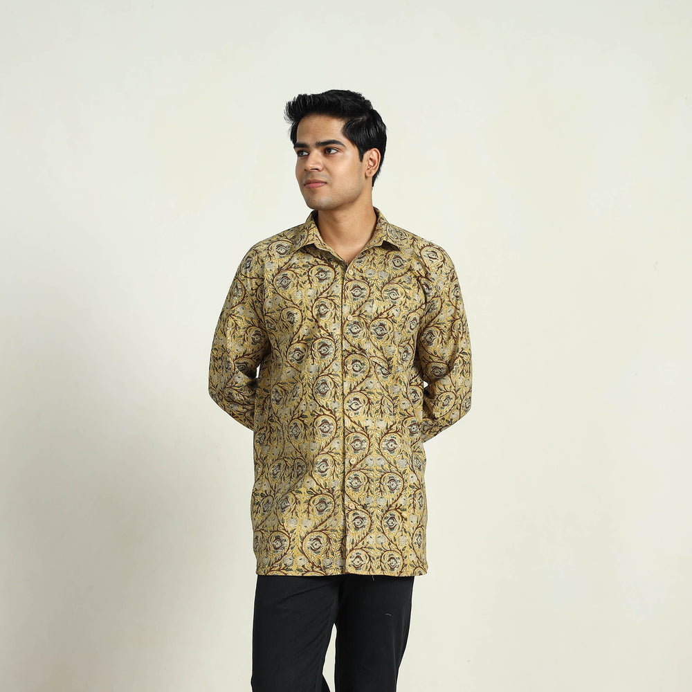 Pedana Block Print Cotton Men Kalamkari Shirt 11