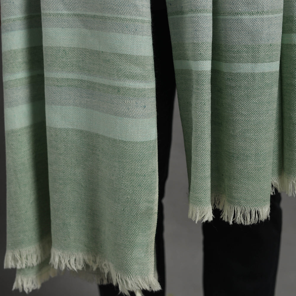 Green - Kumaun Handwoven Pure Merino Wool Shawl for Men 112