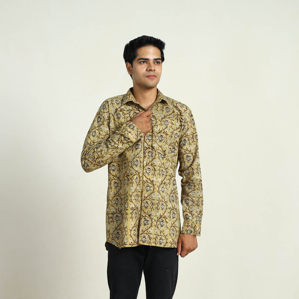 Pedana Block Print Cotton Men Kalamkari Shirt 11