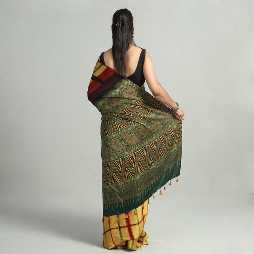 Ajrakh Modal Silk Saree