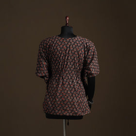 Natural Dyed Hand Block Ajrakh Print Patchwork Cotton Kaftan (Short) 47