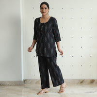 Black - Pochampally Ikat Cotton Co-Ord Set 04