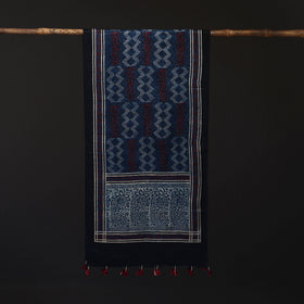 Ajrakh Hand Block Print Natural Dyed Mashru Silk Stole 29