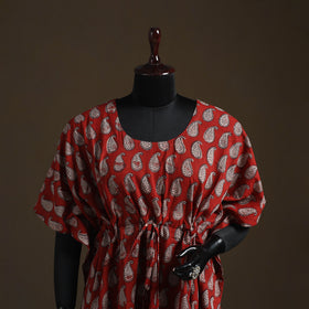 Natural Dyed Hand Block Bagh Print Cotton Kaftan (Short) 46