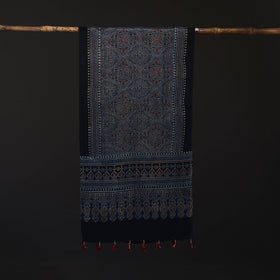 Ajrakh Hand Block Print Natural Dyed Mashru Silk Stole 30