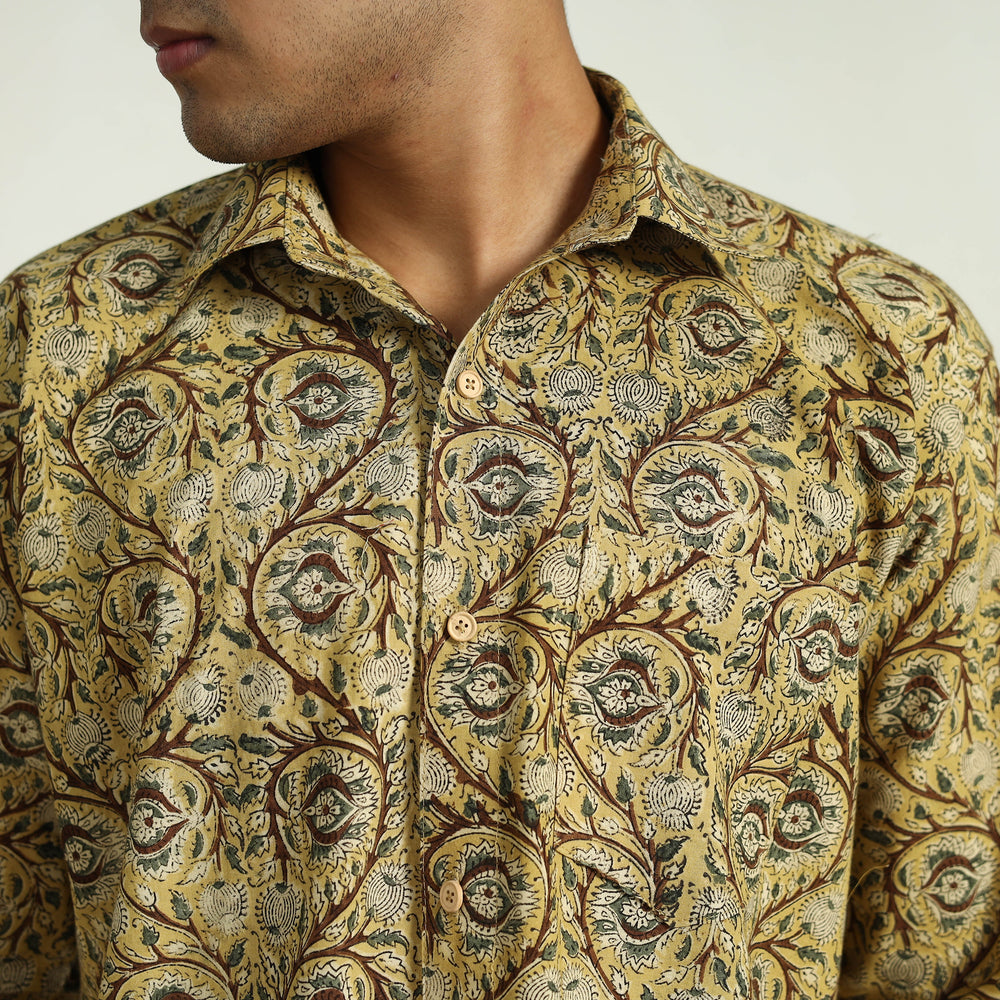 Pedana Block Print Cotton Men Kalamkari Shirt 11