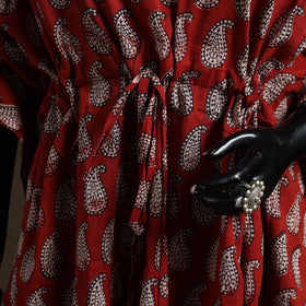 Natural Dyed Hand Block Bagh Print Cotton Kaftan (Short) 46