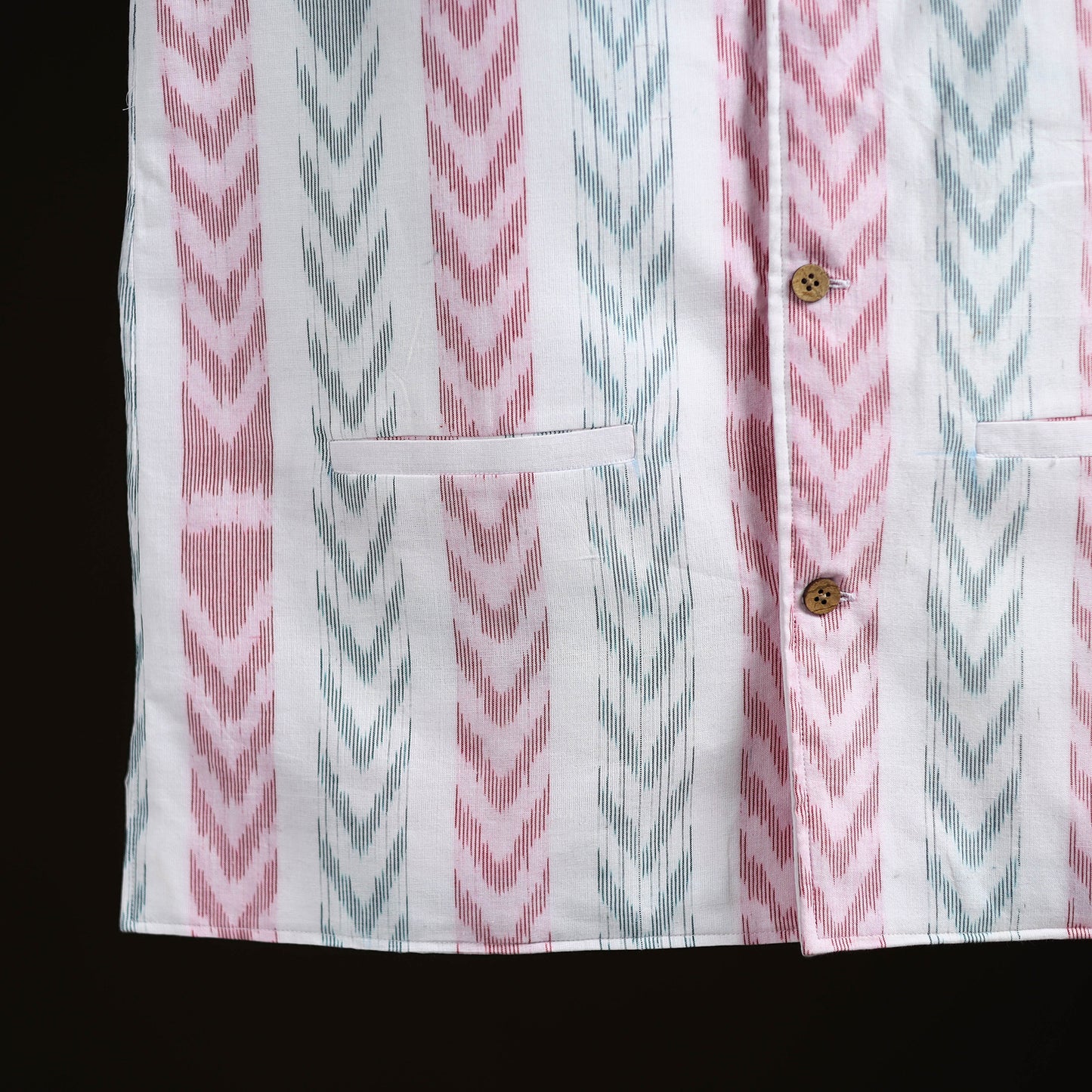 Sambalpuri Ikat Weave Cotton Men Nehru Jacket 10