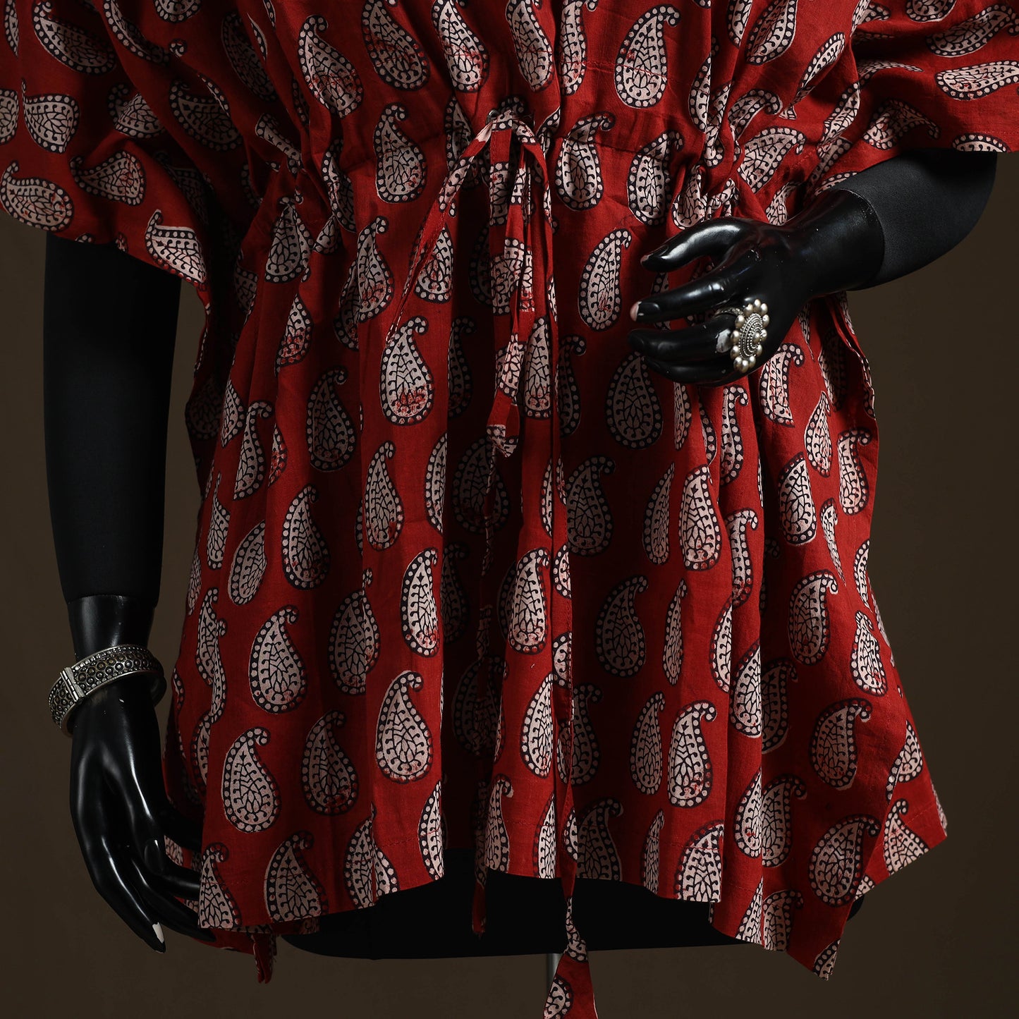 Natural Dyed Hand Block Bagh Print Cotton Kaftan (Short) 46