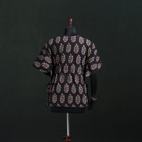 Brown - Ajrakh Hand Block Print Natural Dyed Cotton Kaftan (Short) 45