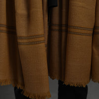 Brown - Kumaun Handwoven Pure Merino Wool Shawl for Men 110