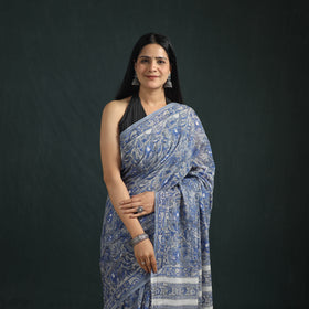Sanganeri Hand Block Print Pure Mul Cotton Ready To Wear Saree  08