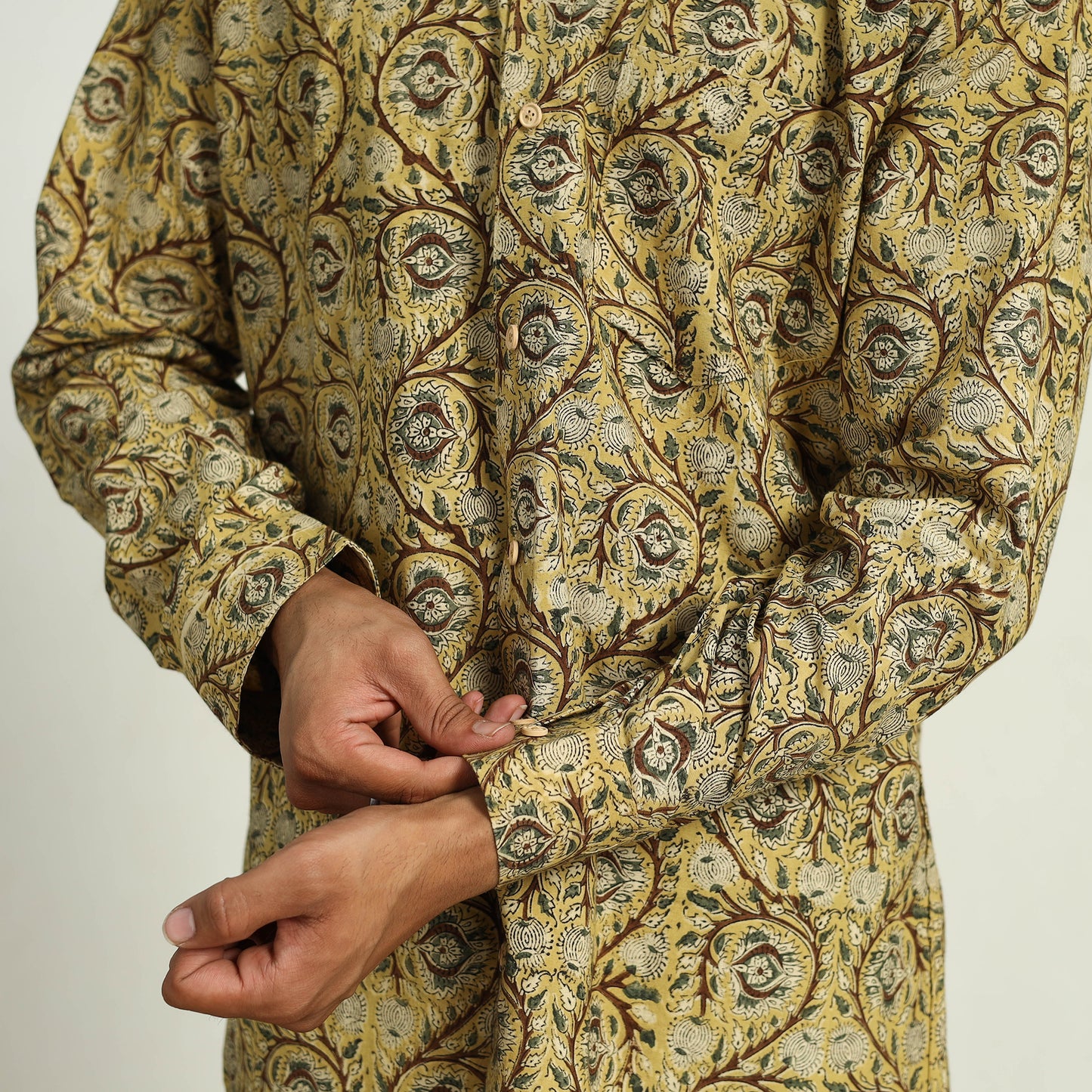 Pedana Block Print Cotton Men Kalamkari Shirt 11