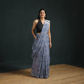 Sanganeri Hand Block Print Pure Mul Cotton Ready To Wear Saree  08