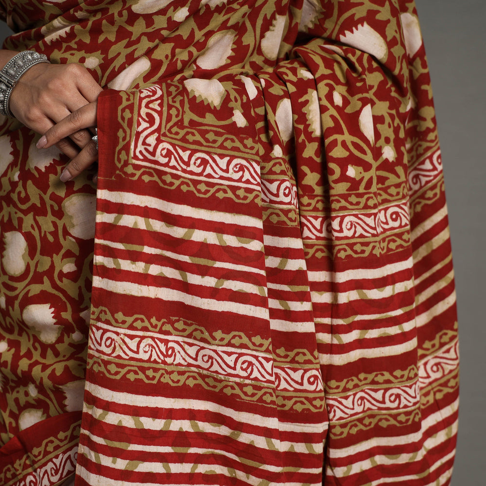 Block Printed Cotton Saree
