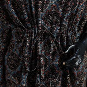 Multicolor - Ajrakh Hand Block Print Natural Dyed Cotton Kaftan (Short) 46